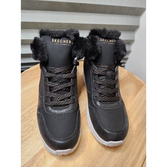 Skechers Uno Lite Bootie – Youth Size 6, Black, Side Zip, memory foam - Picture 9 of 11